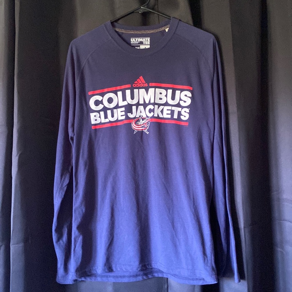 Med / Blue Jackets Adidas Long sleeve